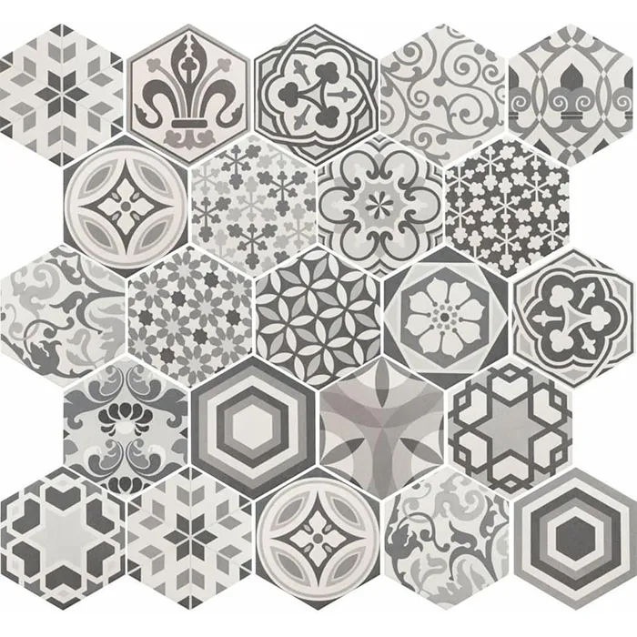 Hexatile Harmony B&W 17.5x20